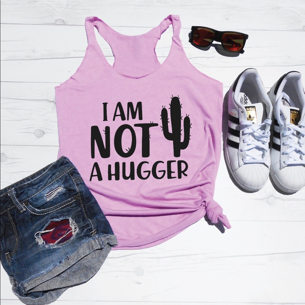 🌺3/$20🌺 Olive Green I’m not a hugger Tank Top